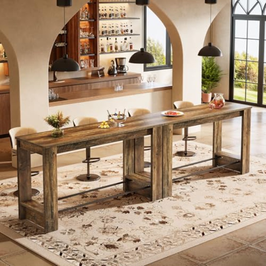Home Bar And Counter - Juego de 2 mesas de bar