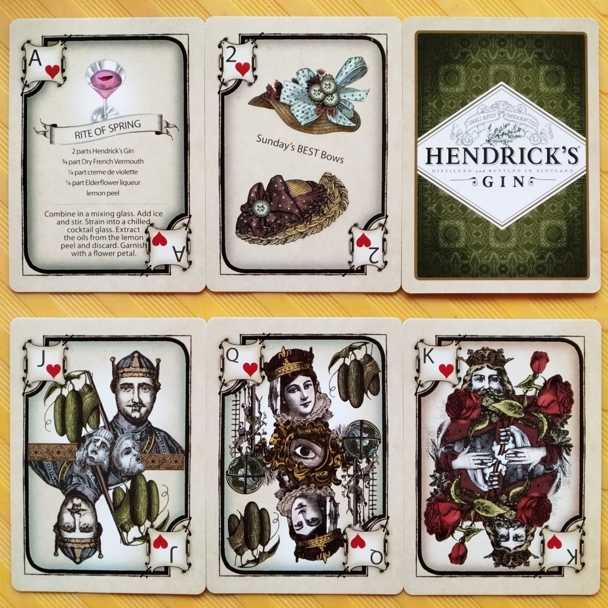 Cocktail Recipe Book - Baraja de cartas Hendrick's Gin de