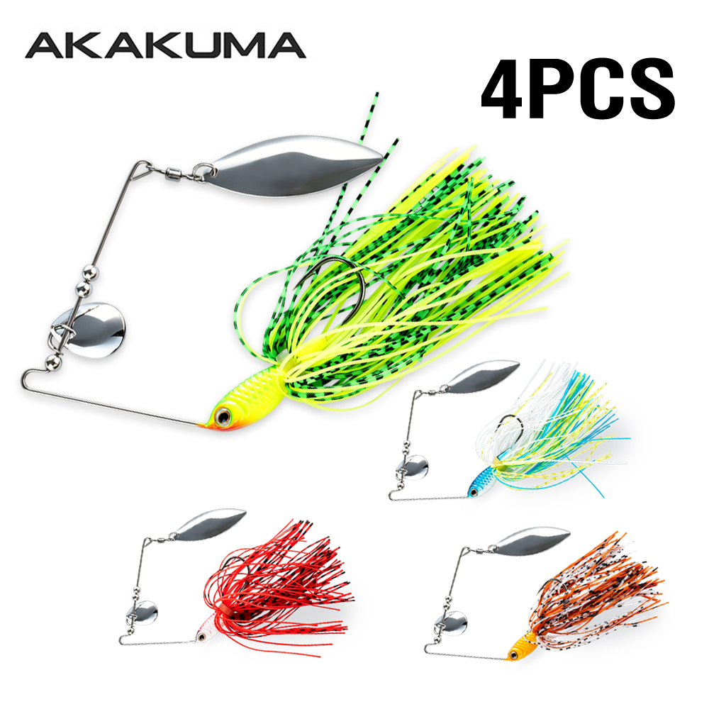 Jigger Double Sided - 4 señuelos de pesca Spinnerbait de