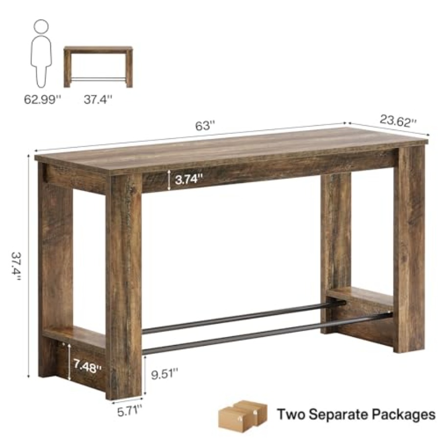 Juego de 2 mesas de bar de 63' - Home Bar And Counter reseña y precio